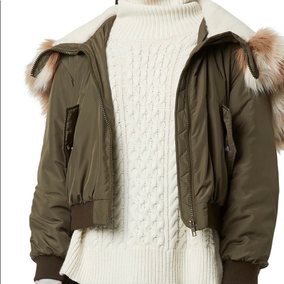 FRENCH CONNECTION FUR BOMBER JACKET - Picture 2 of 5